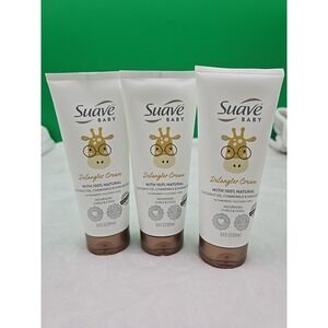 (3) Suave Baby Detangler Cream Natural Coconut Oil Chamomile Shea Butter 6.8 oz